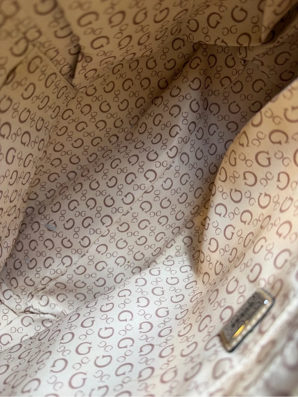 GUESS Los Angeles Yellow Tote with Gold Accent Charm